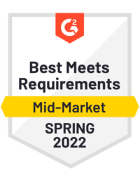 G2 Best Meets Requirements Mid-Market Spring 2022